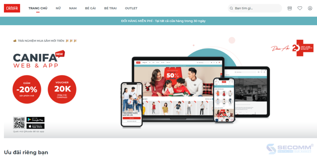 Top 10 website Magento tại Việt Nam - Canifa