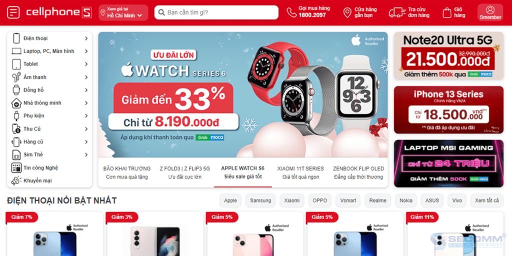 Top 10 website Magento tại Việt Nam - CellphoneS