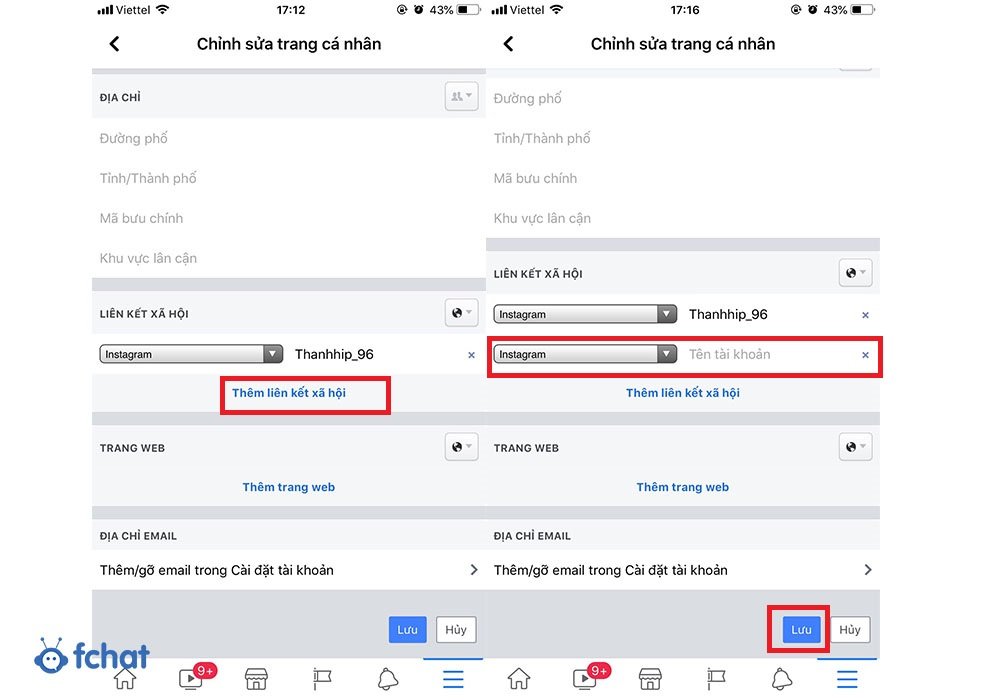 cach them instagram vao facebook