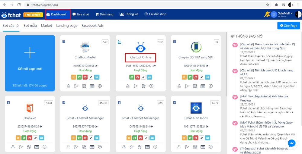 Cài đặt chatbot trên Fchat