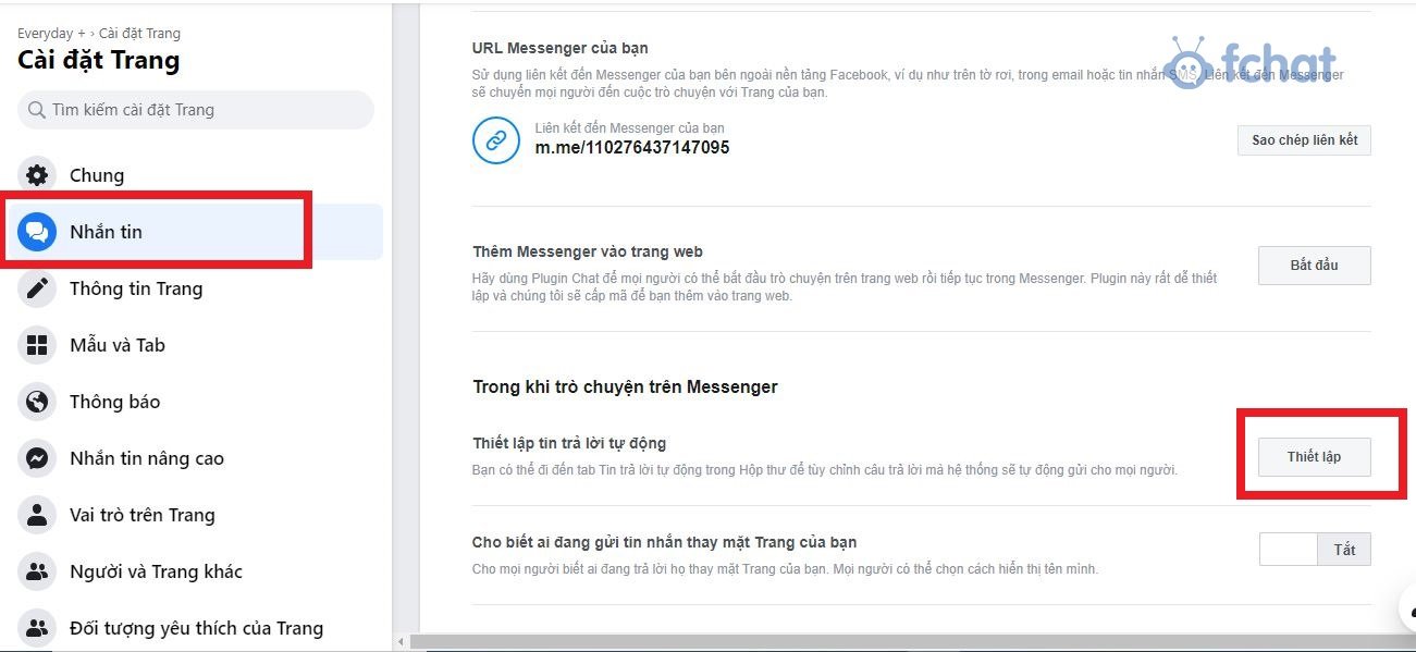 cài đặt trả lời tin nhắn nhanh trên facebook