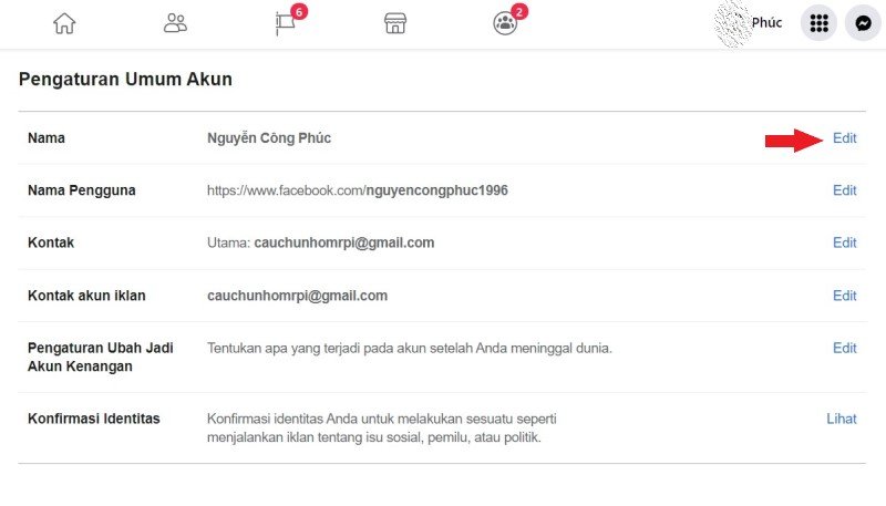 Chọn Edit mục