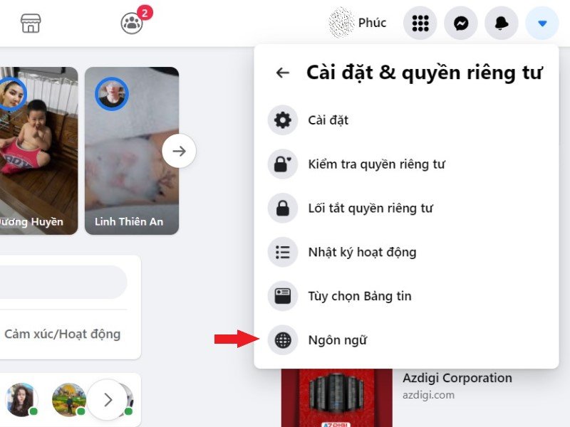 Chọn ngôn ngữ