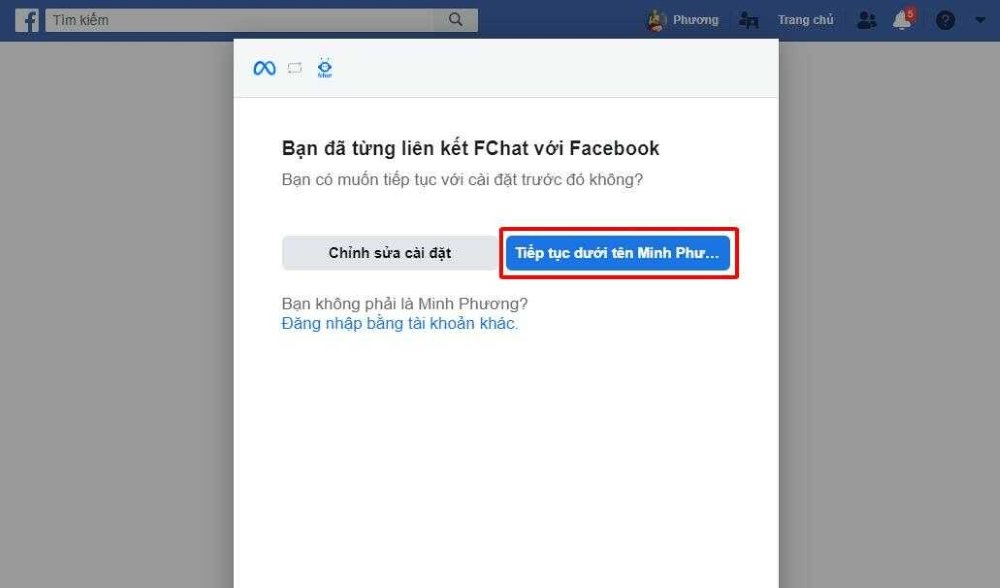 Đăng nhập tài khoản Facebook vào Fchat để tạo chatbot Facebook