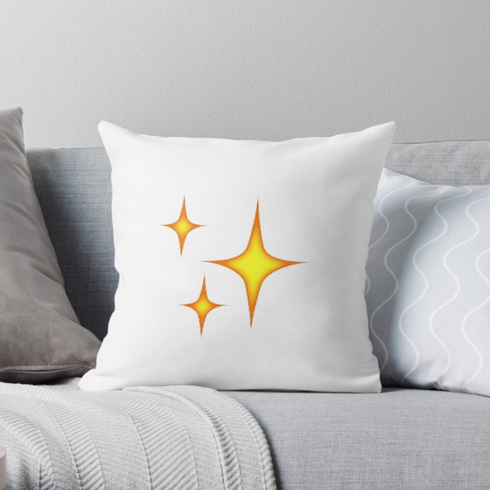 Sparkle Emoji" Throw Pillow by shaliah | Redbubble