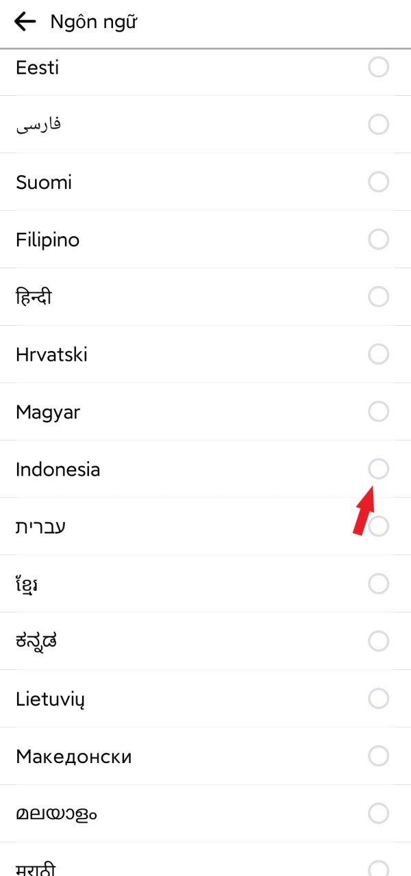 Tích chọn ngôn ngữ